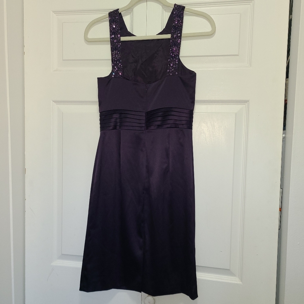 Antonio Melani Stunning Beaded Semi Formal Dress SIZE 2 deep purple TUXEDO WAIST - Picture 14 of 16